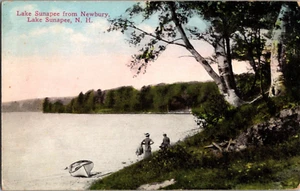 Cartolina Lake Sunapee da Newbury Lake Sunapee New Hampshire timbrata 1915 - Foto 1 di 2