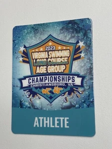 Bagtag Swimming Meet Credential Bagtag 2023 Long Course Age Group Champ Virginia - Picture 1 of 2