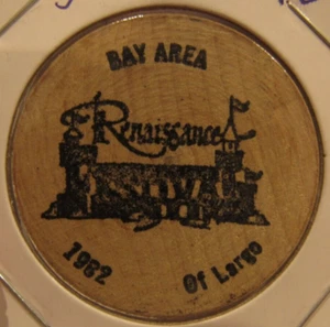 1982 Bay Area Renaissance Festival Largo, FL Wooden Nickel - Token Florida - Picture 1 of 2