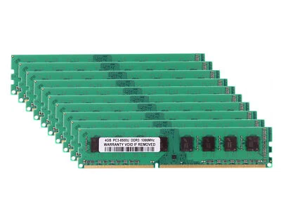 40 GB DDR3 RAM 10x 4 GB PC3-8500 1066MHz DIMM Unbuffered Desktop Memory NON ECC - Image 1 of 4