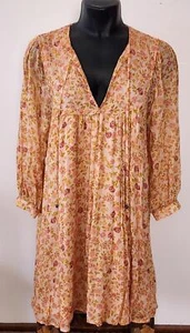 Vestido para mujer Peach Flowers AUGUSTE 10 forrado diamante acolchado mangas reunidas - Imagen 1 de 9
