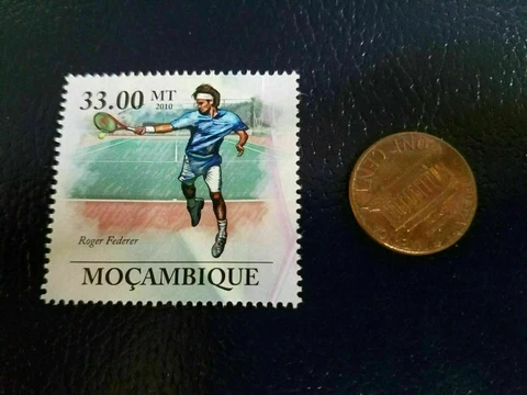Roger Federer USA USTA Tennis 2010 Mocambique Perforated Stamp Cover