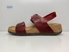 Fly London Bridle Red Buckle Wedge Leather Strap Flat Sandals UK Size 5 EUR 38