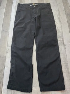 Carhartt Black Canvas Utility Work Pants Men's 33x29(*30) See Description - Picture 1 of 12
