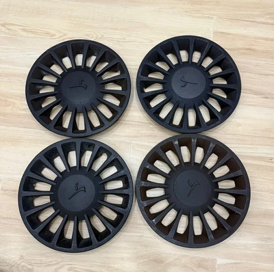 4 copricerchi copriruota Coprimozzo Lancia Ypsilon originale logo Nero R15 - Immagine 1 di 2