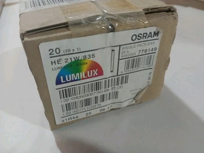 20 x Osram 849mm 34"  21W T5 White 835 Fluorescent Tube Strip Light Bulb Lamps - Image 1 of 4