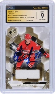 Andrei Svechnikov Hurricanes Signed 2020-21 Upper Deck SPx #37 CGC 9/10 Card - Picture 1 of 3