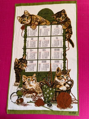 Torchon ancien calendrier 1978 Alba Chats - Photo 1/3