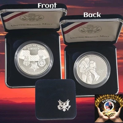 MEDAL OF HONOR Commemorative 2011 P 90% Silver Dollar Proof $1 Coin, Fast Ship  - Image 1 of 4