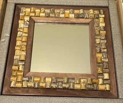 手工制作镜面实木神秘石灰石 - 15.7 英寸 x 15.7 — 第 1/4 张图片