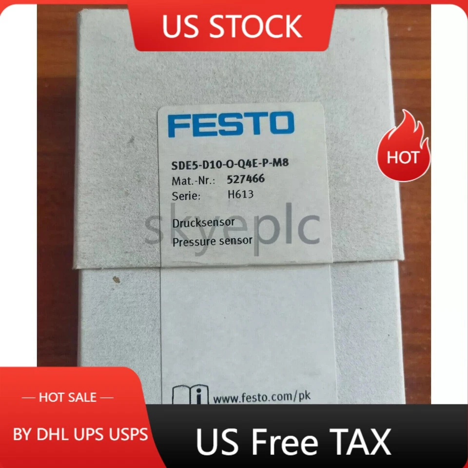 New SDE5-D10-O-Q4E-P-M8 Festo 527466 Fast Shipping Pressure Sensor - Image 1 of 4