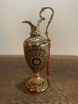 西班牙托莱多 24k 金大马士革花瓶 4.5 英寸 Credansa,Damasquinado — 第 1/4 张图片