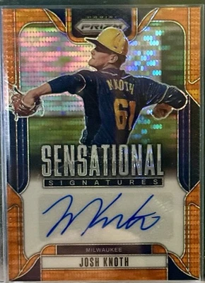 2025 Panini Prizm - Josh Knoth #SS-JK Sensational Signatures Orange Pulsar /99 - Image 1 of 2
