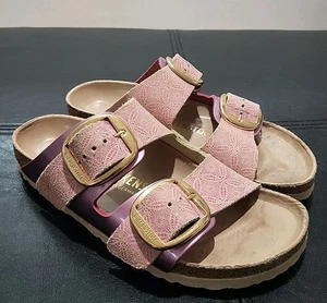 BIRKENSTOCK ARIZONA BIG BUCKLE SLIDE SANDALEN CERAMIC ROSE LEDER 37 - Bild 1 von 10