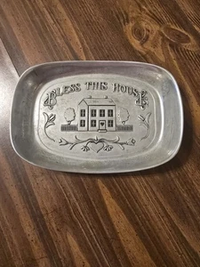 Wilton Armetale Metal Serving Dish/ Bread Tray/ Cooking Dish/ Bless This House - Picture 1 of 5