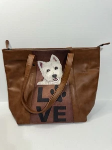 Bolso de Mano Bradford Exchange Peek A Boo White Terrier Love - Imagen 1 de 10