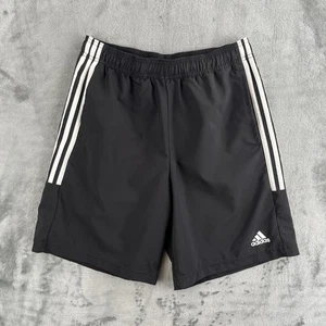 Adidas 3 Streifen Shorts Herren Medium schwarz weiß Logo Mesh gefüttert - Bild 1 von 5