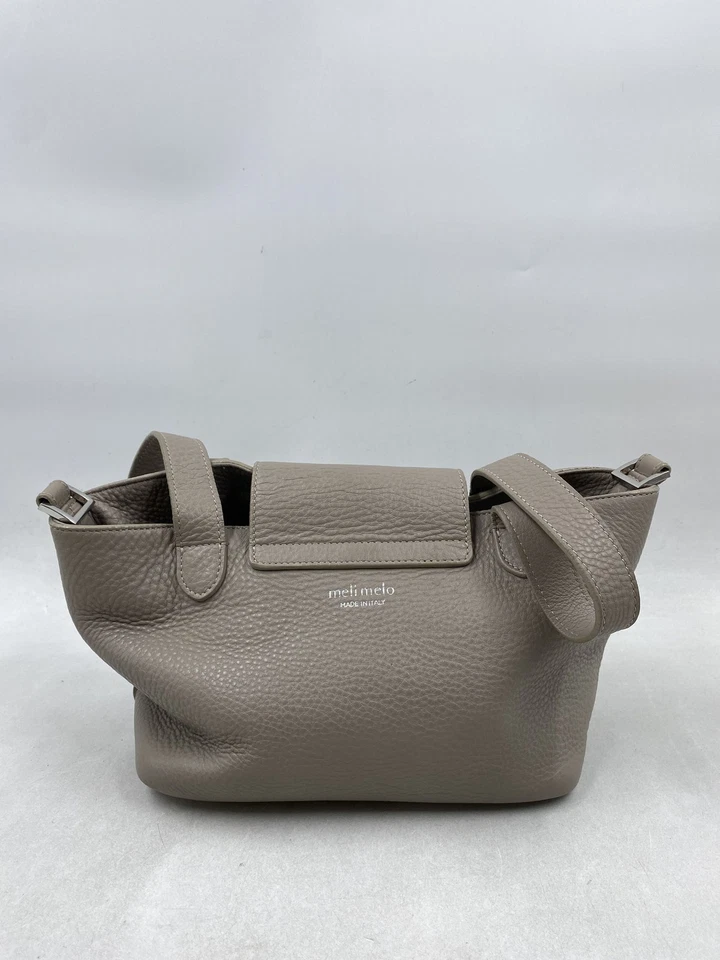 Bandolera Meli Melo de cuero gris topo Foto 1 de 4