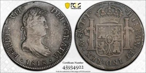 1818 MO JJ PCGS VF30 | MEXICO - Silver Eight Reales - Fernando VII 8R #41262A - Picture 1 of 3