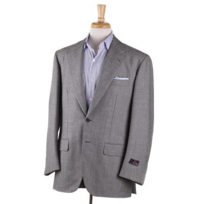 New $2995 D'AVENZA Light Gray Tic Weave Wool Blazer 40 R Sport Coat - Image 1 of 4