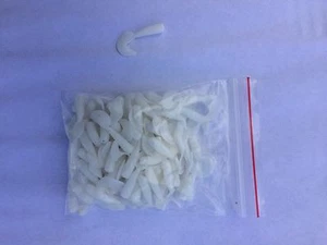 Esca da pesca morbida plastica esca da pesca 200 ct 1,5" bianca coda riccia Bass Walleye - Foto 1 di 4