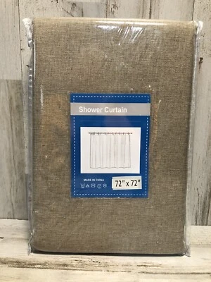 CAROMIO Solid Fabric Shower Curtain 72" x 72" Taupe NEW - Image 1 of 4
