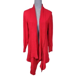 Cato Womens Cardigan Sweater Red Ribbed Shawl Textured Waterfall Plus18/20W - Picture 1 of 6