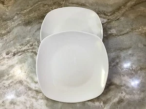 Whiteware Salad Plates Square Set Of 4. Tabletops Gallery. New. - Picture 1 of 12