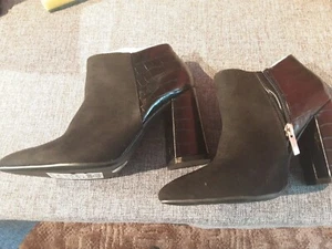 NEW new look stevie black faux suede vegan pointy ankle boots size 5 RRP £25.99 - Picture 1 of 4