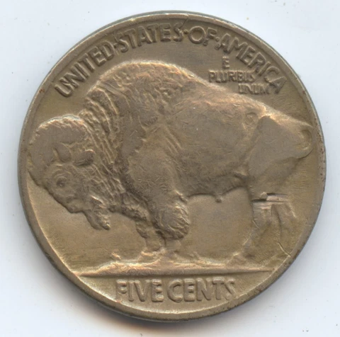 Error 1925 Buffalo Nickel (#6531) XF Defect Planchet on Buffalo's Rear Legs. Car Cover