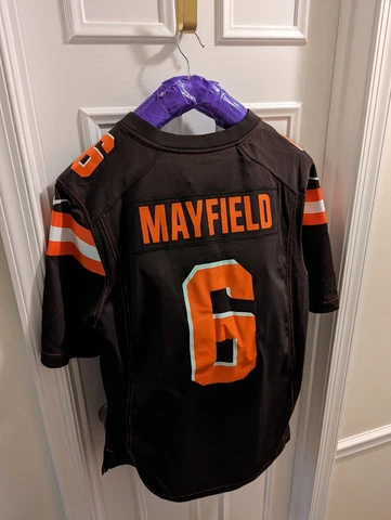 Cleveland Browns Baker Mayfield Jersey #6 Large Brown & Orange #69 Nike EUC Cover