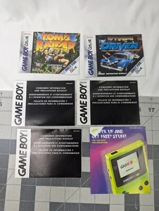 Nintendo Gameboy Color Instruction Booklets Tomb Raider Driver Extras - Picture 1 of 5