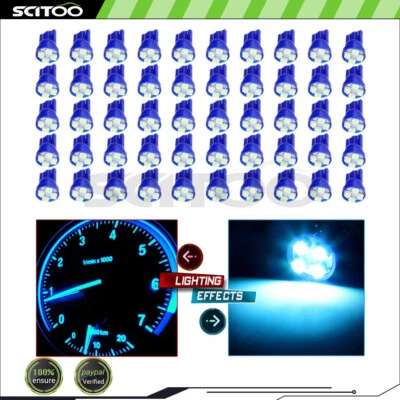 50X T10 4-3528-SMD-Azul Hielo LED Bombilla Panel de Instrumentos Luz Para Land Rover Mini Foto 1 de 4