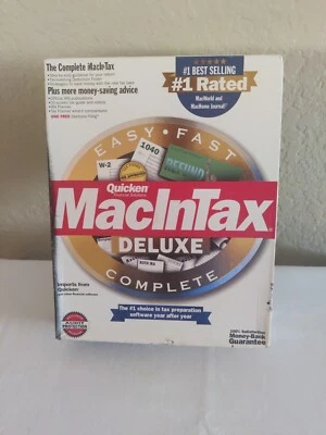 Quicken MacInTax Deluxe Complete Software Federal Return Year 1998 New Sealed - Image 1 of 4
