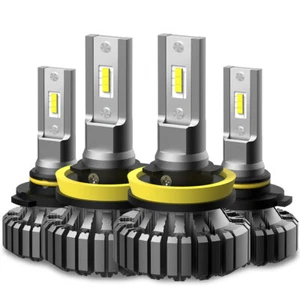 4x Combo 9005+H11 LED Headlights High Low Beam Fog Bulbs Kit White Bright Lamps - Picture 1 of 23