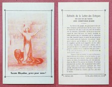 Santino Holy Card: S. Sainte Blandine de Lyon