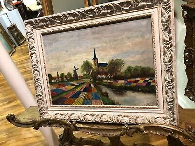 ORIGINAL OIL PAINTING DUTCH SCHOOL POST WAR 20th Century In A White Gold Frame • 492.21£