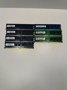 Lot of 7 Assorted DDR2 Memory Nanya 512MB x4, Hynix4GB DDR3 x1, Kingston1GB x2 - Picture 1 of 8