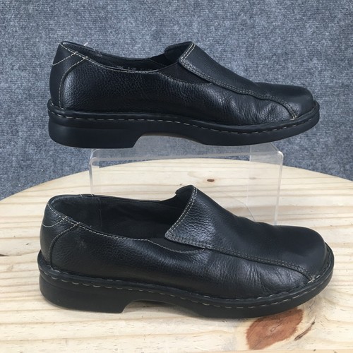 Scarpe Clarks donna 8 5 M mocassini slip on pelle nera comode punta tonda bassa