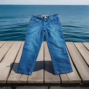 APPLE BOTTOM JEANS Capri Gr. 14 Teens Vintage Y2K 2000s Denim Logo SpellOut 26"W - Bild 1 von 14