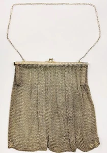 Vintage Sterling Silver Mesh Bag Purse Rhinestone Clasp Chain E. Howard & Co. - Picture 1 of 11