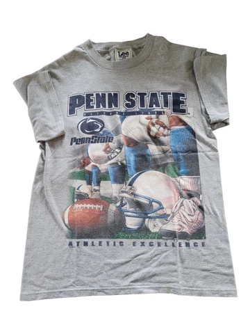 Vintage Penn State Nittany Lions Shirt Size M 90s Nutmeg Lee Sport Spellout USA Cover