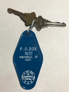 Vintage Hotel Motel Room Key Fob & Key Porterville California #151 - Picture 1 of 2