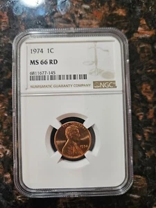 1974  LINCOLN CENT PENNY NGC MS66RD - Picture 1 of 4