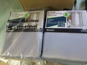 2er PACK 2 PANEEL YOUR ZONE VERDUNKELUNG SILBER STANGE TASCHE VORHANG PANEEL PAAR 30X63 u11 - Bild 1 von 5