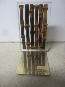 RARE LORD AND TAYLOR BOOKEND BAMBOO IN LUCITE LT-1650 - Picture 1 of 10