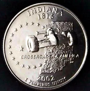 2002-P 25C State Quarter Indiana BU CLAD 20ow0405 - Picture 1 of 2