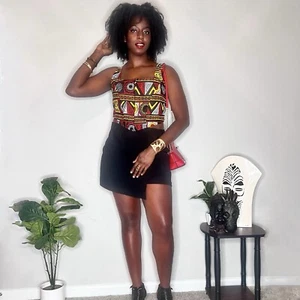 African Print/ Ankara Women Multicolor Bustier Style Blouse - Picture 1 of 6