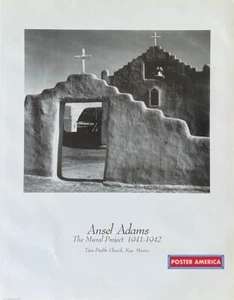 Ansel Adams Taos Pueblo Church, New Mexico Photography Art Poster 22 x 28 - Picture 1 of 1