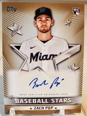 2022 Topps ZACH POP Rookie Autograph Auto Card Gold Baseball Stars #/50 SP RC - Image 1 of 2